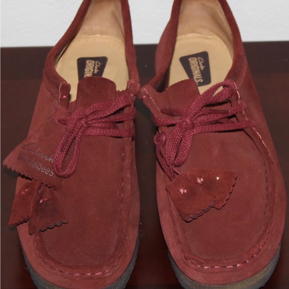 2016 Women's 10.5 Clarks Original Wallabee x Charles F. Stead Rose Red Moccasins